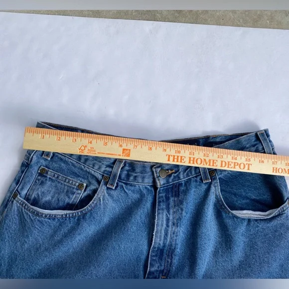 Eddie Bauer Mens blue Denim loose fit 100% cotton jeans made in USA size 38X32 - Picture 8 of 10